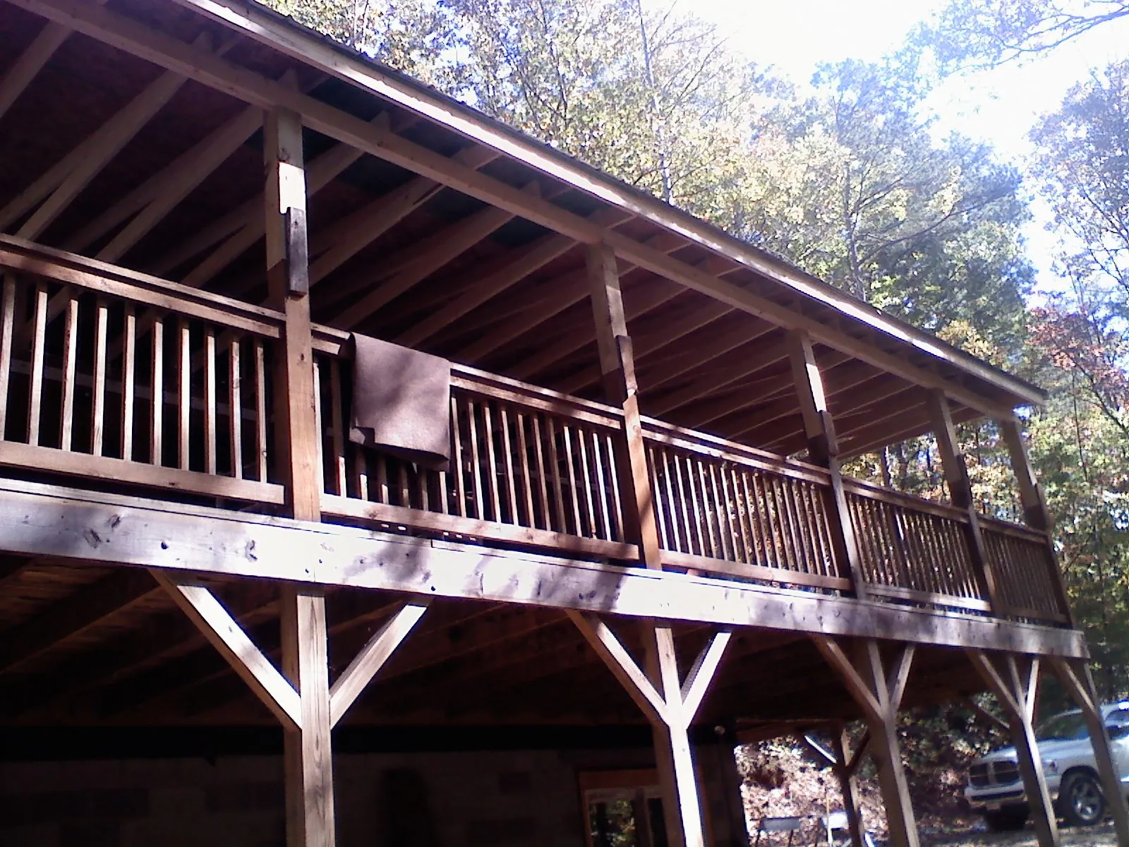 Timber framing under a new elevated porch and deck — Roof Leak Repair in Northern Cambria by Roofing Brothers